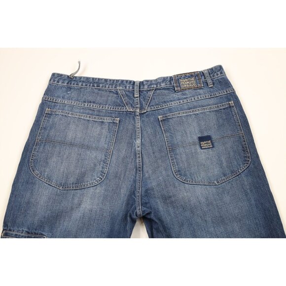 Vintage 90s Marithe Francois Girbaud Mens 40x32 Baggy Fit Wide Leg Denim Jeans - Picture 9 of 15